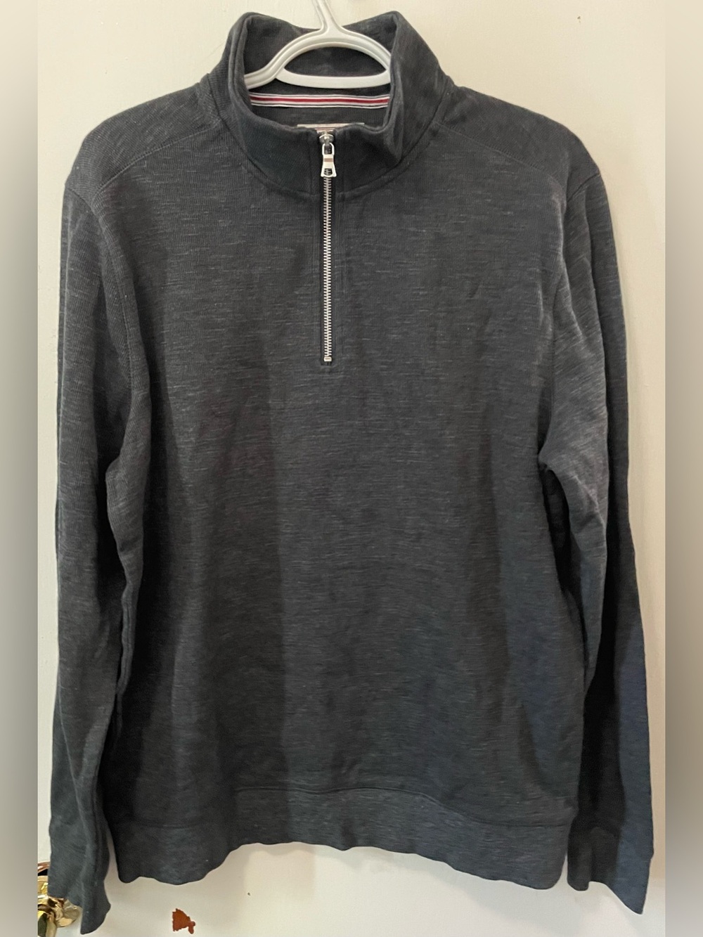 Flag & Anthem Men’s Charcoal Quarter Zip-Up Pullover Sweater Shirt Size Medium M